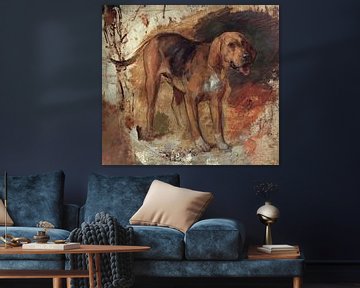 Holman Hunt - Study of a bloodhound