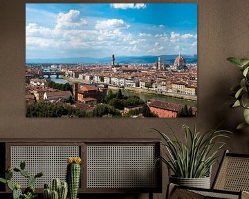 Blick über Florenz Stadt in Italien von Piazzale Michelangelo Platz von Jacqueline Groot