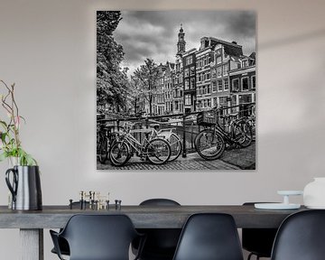 AMSTERDAM Flower Canal black & white by Melanie Viola