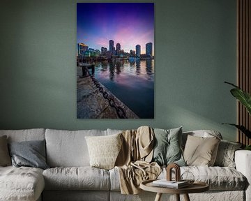 BOSTON Fan Pier Park & Skyline at Sunset by Melanie Viola