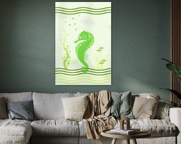 Seahorse - green by Marion Tenbergen