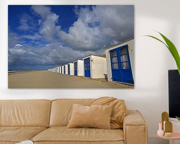 Strandhuisjes op het Texelse strand van Wim van der Geest