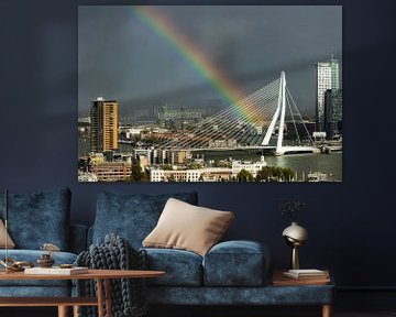 Regenboog in Rotterdam van Michel van Kooten