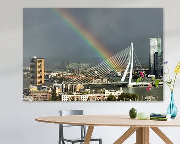Regenboog in Rotterdam van Michel van Kooten