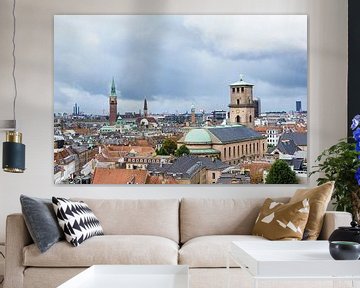 View over the city Copenhagen van Rico Ködder
