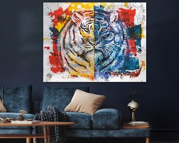 tijger, origineel acryl schilderij van Ariadna de Raadt-Goldberg