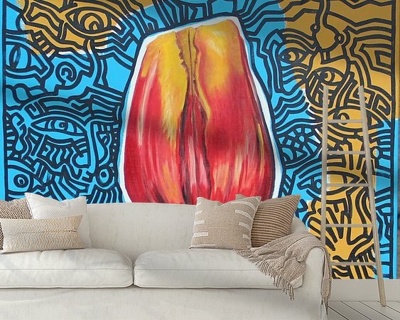 Voorbeeld van het werk in een kamer