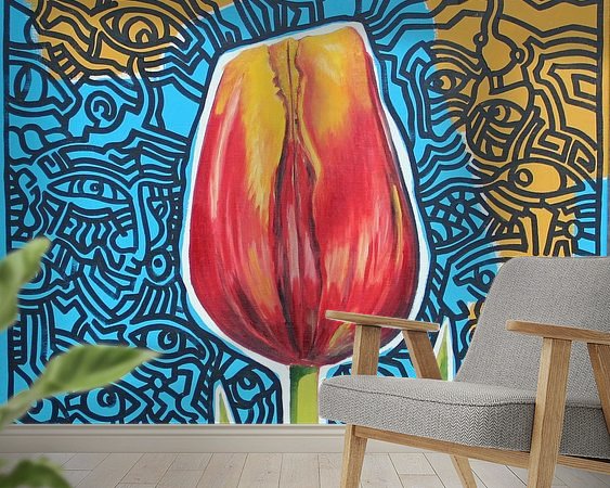 Voorbeeld van het werk in een kamer