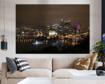 Pittsburgh - Stadt der Brücken bei Nacht von Sander Knopper