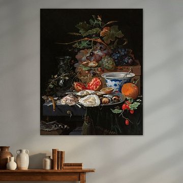 Nature morte aux fruits, aux huîtres et à la porcelaine, Abraham Mignon