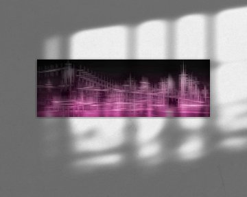 City Shapes MANHATTAN SKYLINE & BROOKLYN BRIDGE | pink von Melanie Viola