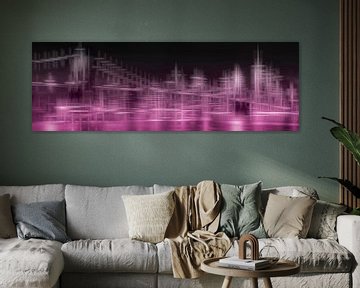 City Shapes MANHATTAN SKYLINE & BROOKLYN BRIDGE | pink von Melanie Viola