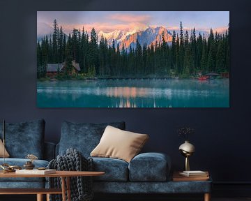 Zonsopkomst Emerald Lake, Canada van Henk Meijer Photography