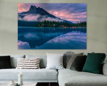 Lever de soleil sur le lac Emeraude, Canada sur Henk Meijer Photography