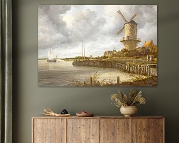 De toren molen  van Salomon van Ruysdael (1602 - 1670)  bij Wijk bij Duurstede in Nederland van Eye on You