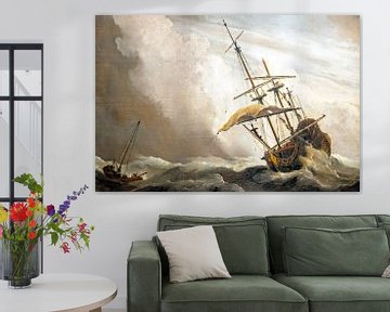 Traditioneel hollands schip gepakt door een windvlaag, bekend als 'De Windvlaag', door Willem van de van Eye on You