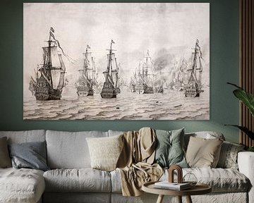 Zeeslag bij Duinkerken, 18 februari 1639 - Willem van der Velde ca 1640 van Eye on You