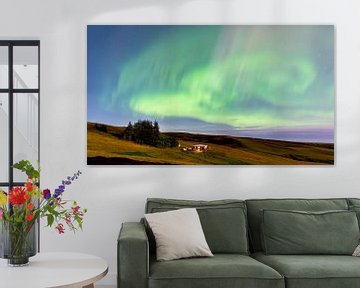 IJsland, aurora borealis, noorderlicht van Jeannette Kliebisch