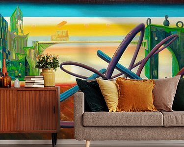 Voorbeeld van het werk in een kamer