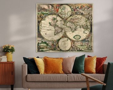 Carte du monde - Produite à Amsterdam, 1689
