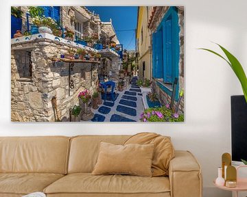 Blue Street in Pythagorion - Samos by Rinus Lasschuyt Fotografie