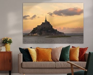 Mont St-Michel tijdens zonsondergang van Jos Pannekoek