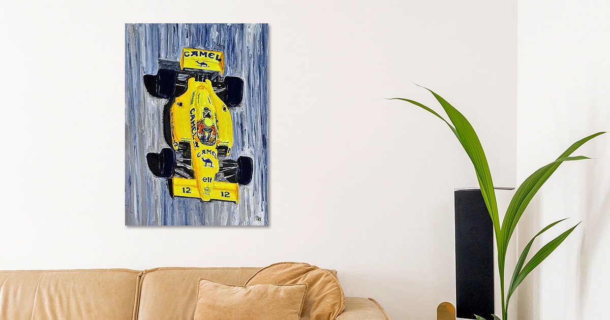 Poster Ayrton Senna Sur Toile 30 X 45 Cm – Décoration Murale Sport, Bureau, Chambre