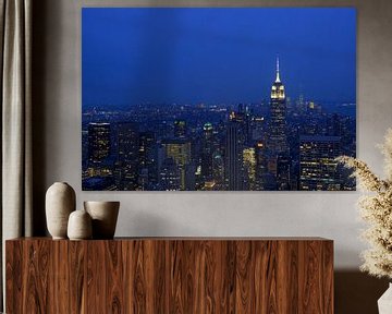 Skyline van New York vanaf Rockefeller Center (Top of the Rocks) van Natascha Teubl