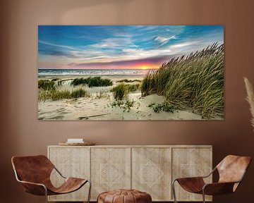 Coucher de soleil sur les dunes de Paal 15 - Texel sur Texel360Fotografie Richard Heerschap