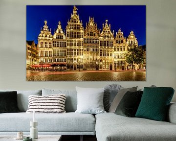 Guildhouses in Antwerp by night