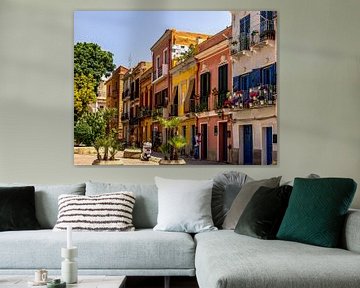 Gekleurde huizen van Cagliari van Rene Siebring