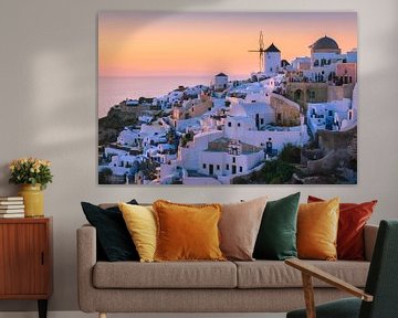 Coucher de soleil Oia, Santorin, Grèce sur Henk Meijer Photography