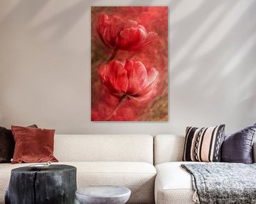 Red tulips abstract by Marion Tenbergen