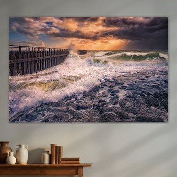 Herbststurm an der niederländischen Küste von Sander Poppe