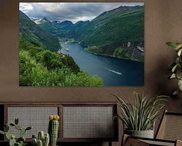 View to the Geirangerfjord in Norway