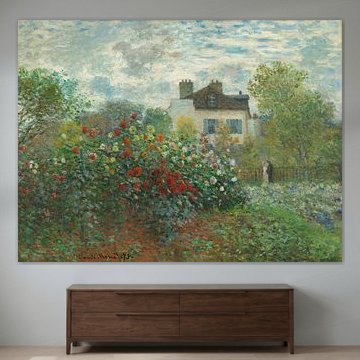 The Artist's Garden in Argenteuil - A Corner of the Garden with Dahlias,  Claude Monet