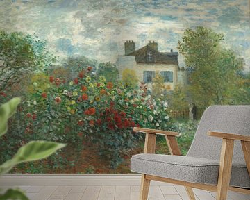 Der Garten des Künstlers in Argenteuil - Eine Ecke des Gartens mit Dahlien, Claude Monet