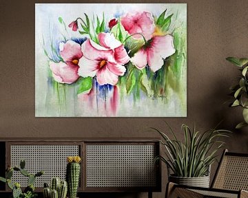Bloementafereel van Rita Tielemans Kunst
