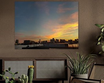 Sunset Rotterdam skyline  by Rabindernath Nandlal