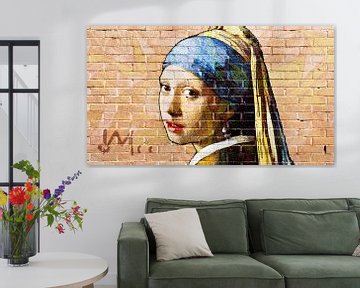 Girl with a Pearl Earring - Johannes Vermeer  - graffiti by Lia Morcus