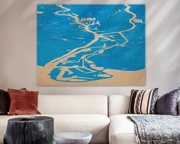 Havenkaart Rotterdam - blauw van Frans Blok