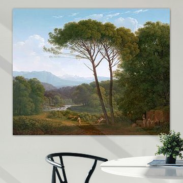 Italienische Landschaft mit Pinien - Hendrik Voogd