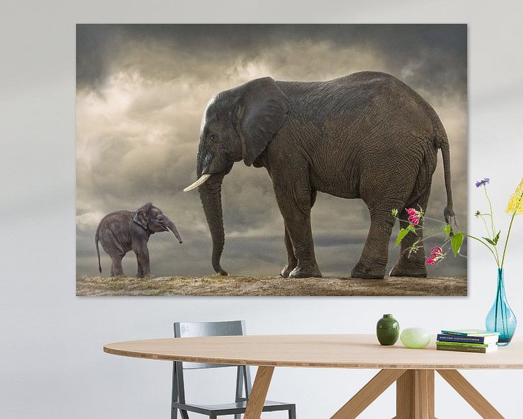 Voorbeeld van het werk in een kamer