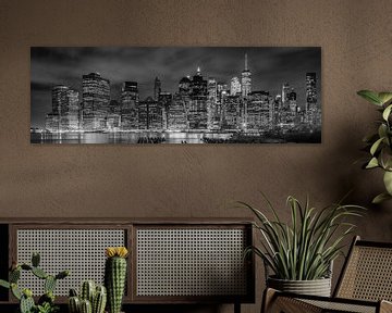 NEW YORK CITY Skyline bei Nacht | Panorama