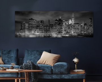 NEW YORK CITY Skyline bei Nacht | Panorama