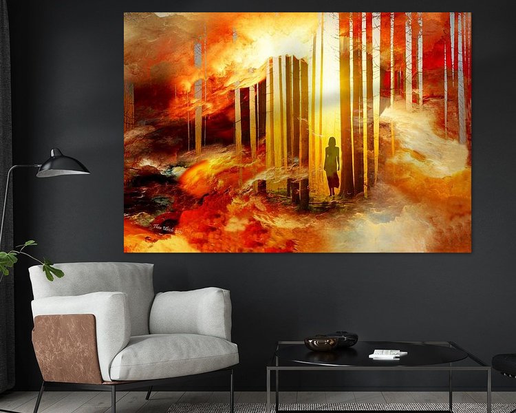 Voorbeeld van het werk in een kamer