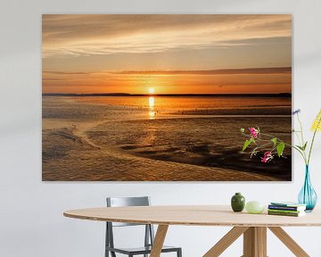 Sonnenuntergang Wattenmeer Ameland von Anja Brouwer Fotografie