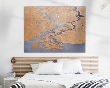 Havenkaart Rotterdam - papier op staal van Frans Blok - foto's, kunst en andere wanddecoratie