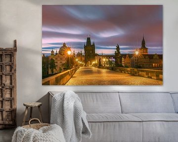 Sunrise in Prague with the Charles Bridge by Henk Meijer Photography