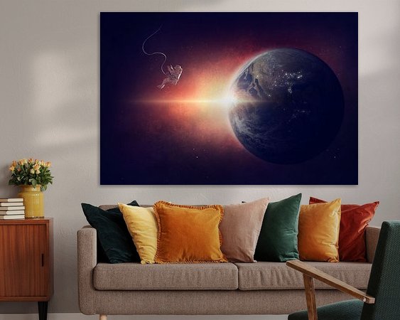 Voorbeeld van het werk in een kamer